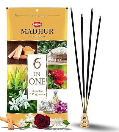 Hem 6 PACK INCENSE / AGAR BATTI-PRECIOUS MUSK - HEM -6 / 20 STICK TUBES - TOTAL 120 STICKS - Dallaspuram Santha DFW