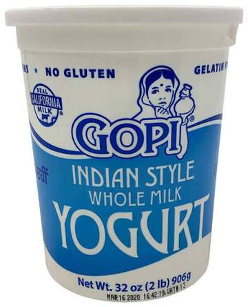 Gopi Whole Yogurt Plain 2LB - Dallaspuram Santha DFW
