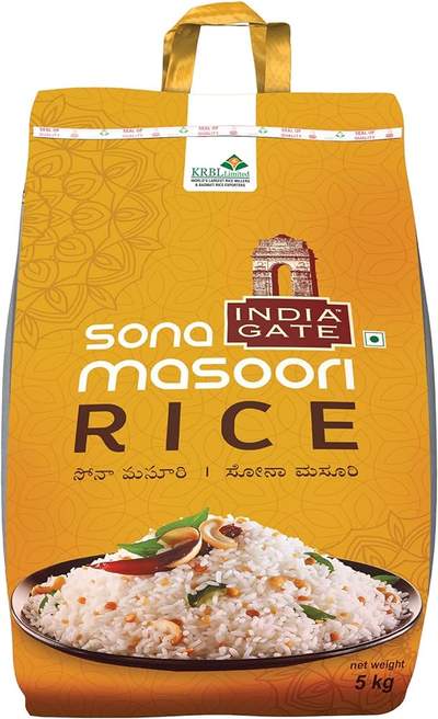 India Gate Sona Masoori Rice - 5 KG 12 lb - Dallaspuram Santha DFW