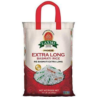 Laxmi Extra Long Grain Basmati Rice - 10 LB 10 lb - Dallaspuram Santha DFW