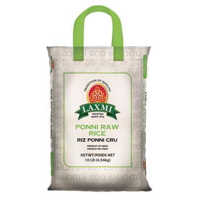 Laxmi Ponni Raw Rice - 10 LB (4.54 KG) 10 lb - Dallaspuram Santha DFW