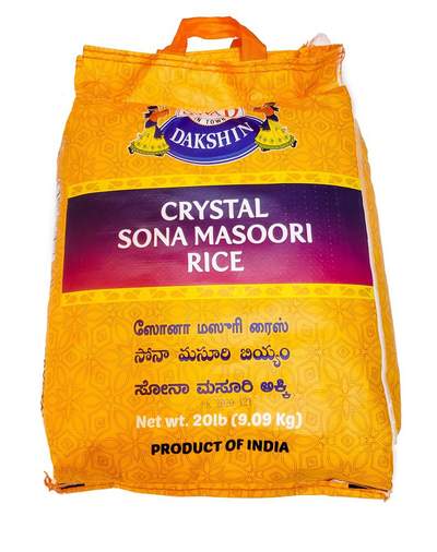 Swad Crystal Quality Sona Masoori Rice - 20 LB 20 lb - Dallaspuram Santha DFW